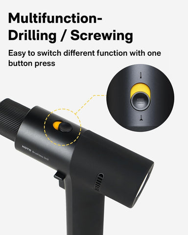 HOTO 30-gear dial enables fine torque control for delicate projects.
