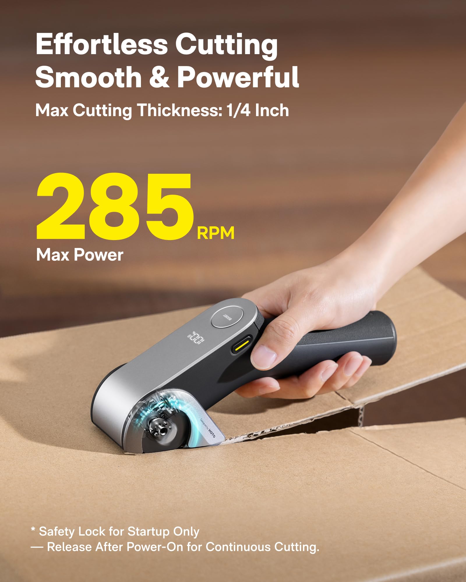 HOTO EdgeFlow titanium blade delivers precise cuts with wear resistance.