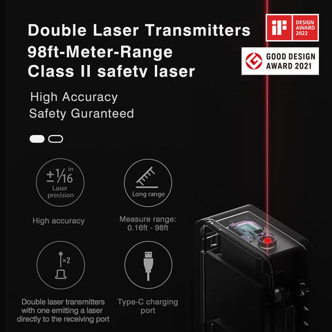 HOTO USB-C rechargeable laser tool for handy power