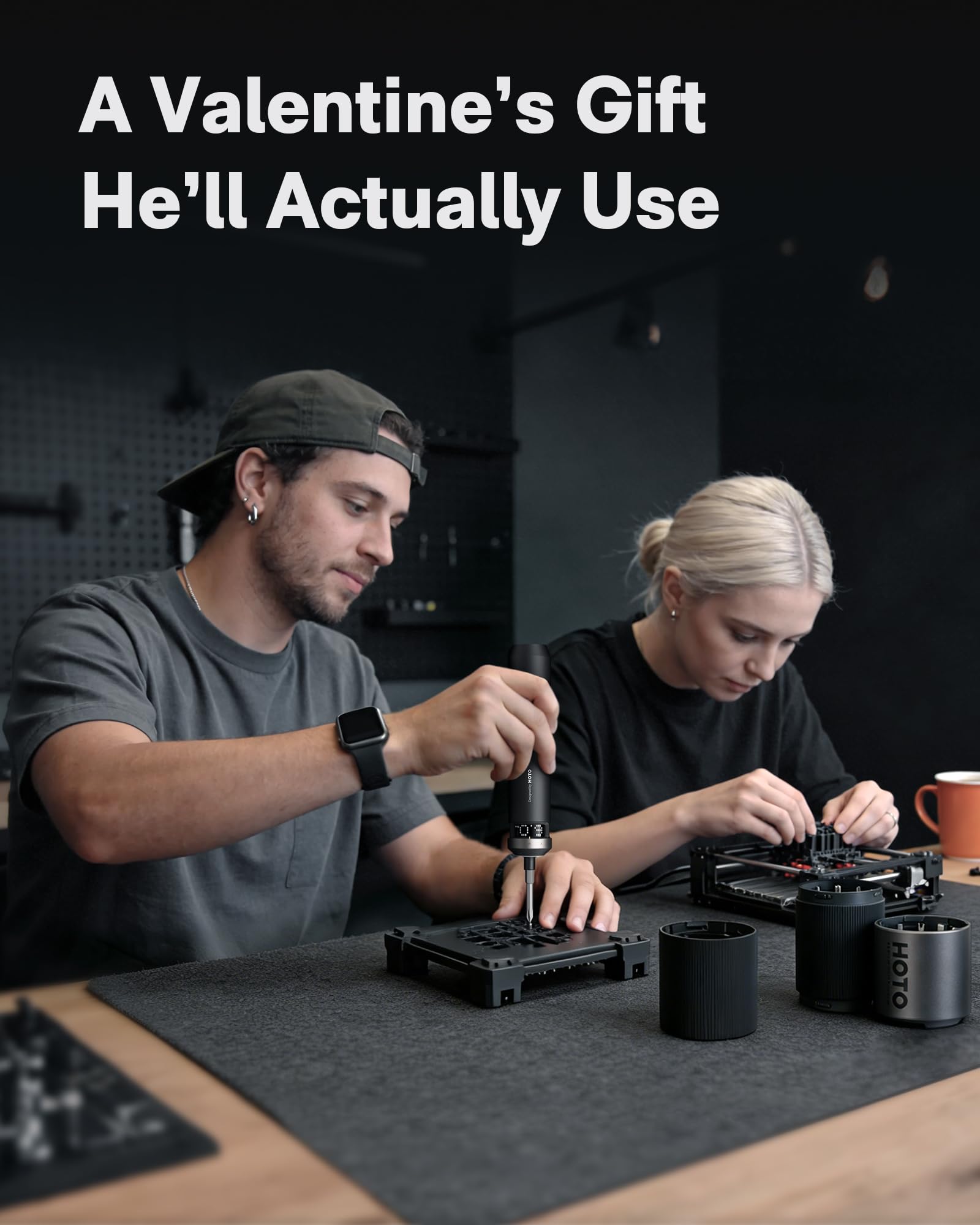 HOTO PixelDrive 360-degree LED light illuminates dark workspaces.