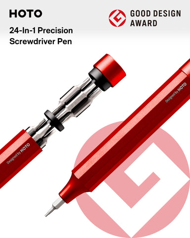Close-up of HOTO precision screwdriver for eyeglasses with magnetic storage.
