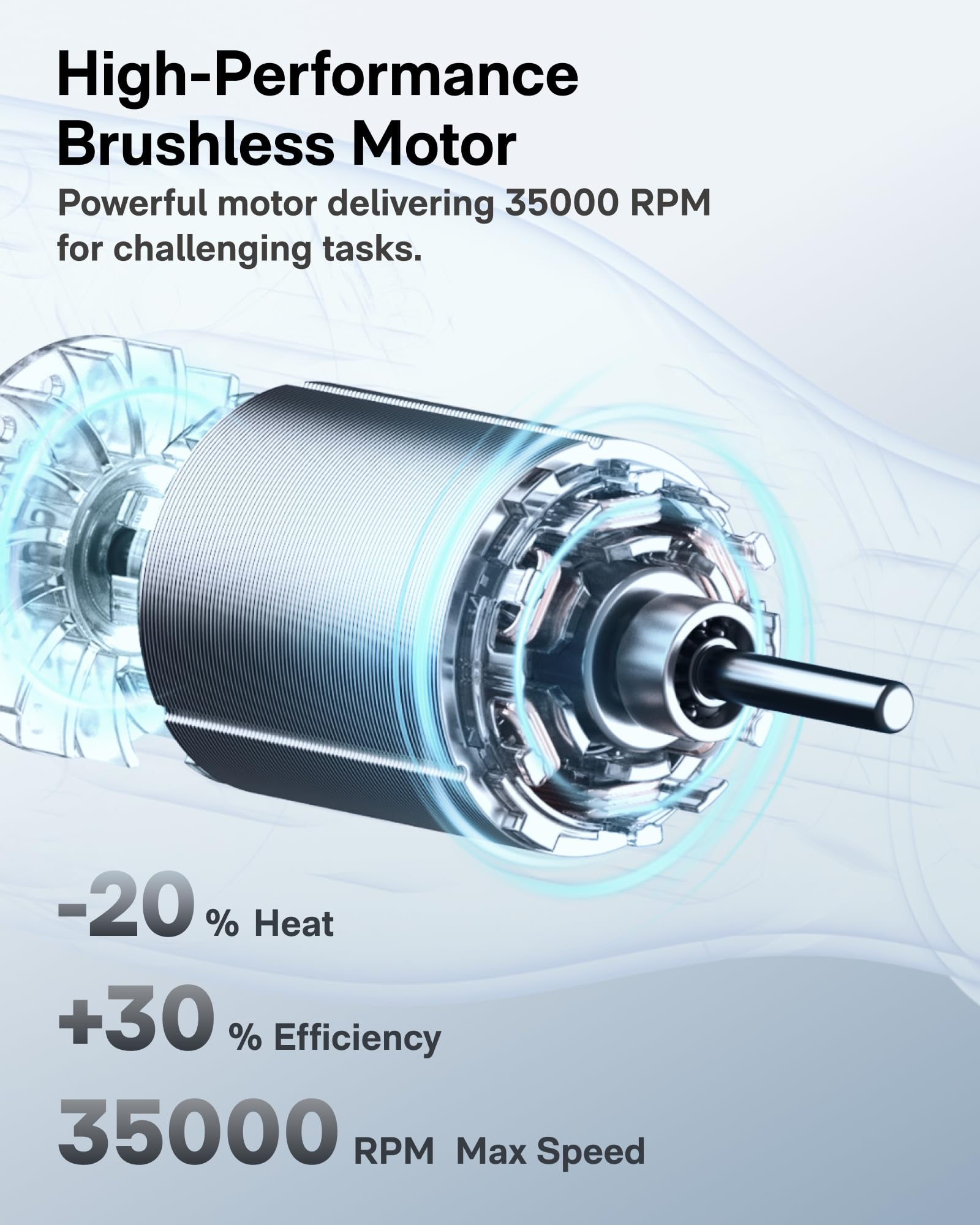 HOTO rotary tool LED light enhances visibility for detailed work
