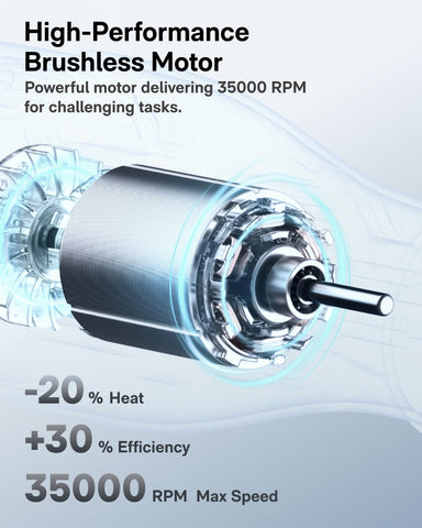 HOTO rotary tool LED light enhances visibility for detailed work
