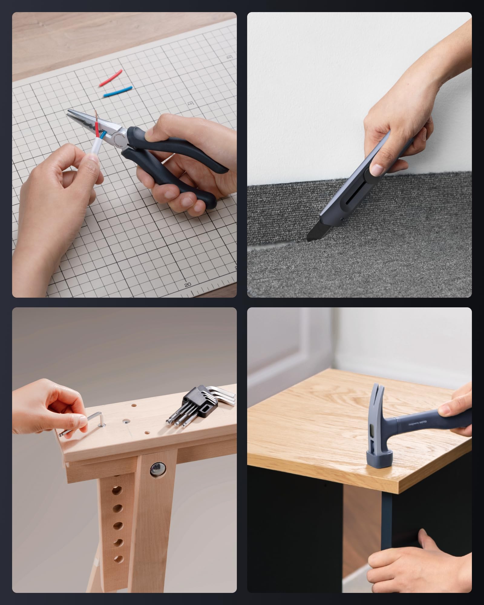 HOTO rubber hammer cover protects surfaces while tapping.