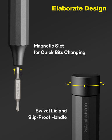 HOTO S2 alloy steel bits deliver durable precision for tiny screws.