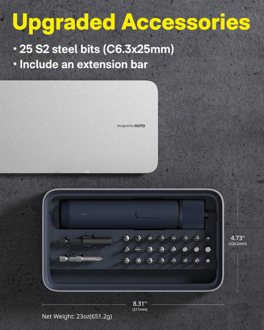 HOTO S2 bits pack close-up, durable steel for long-lasting projects