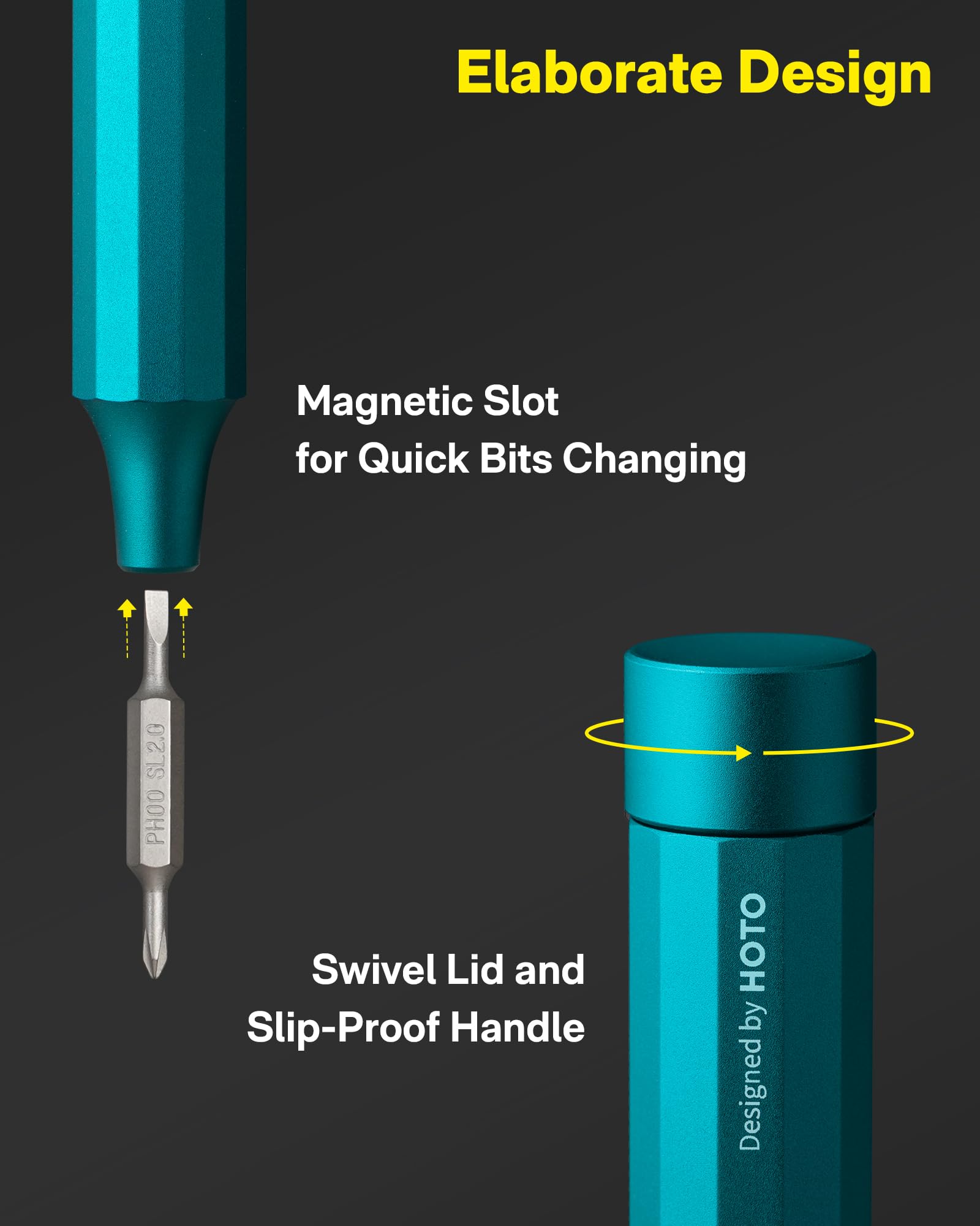 HOTO S2 steel bits with 60HRC hardness for lasting precision.