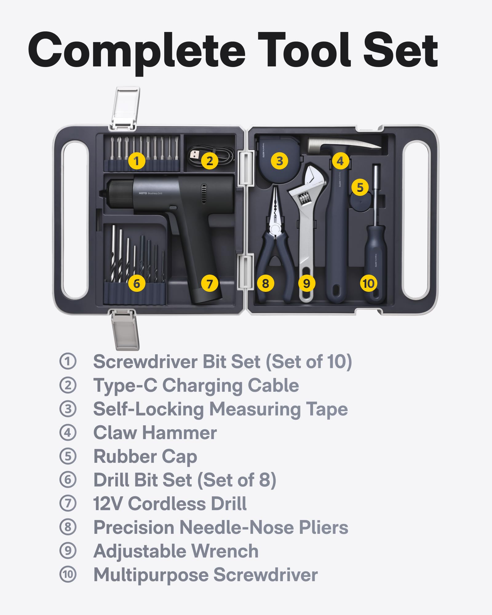 HOTO self-lock measure tape ensures safe, accurate measurements on site.