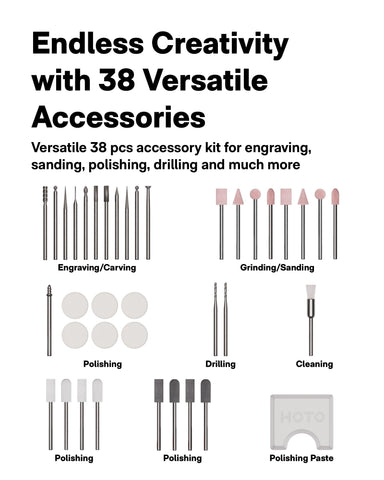 HOTO SNAPBLOQ R-A04 38-piece kit with grinding, carving, sanding, polishing options