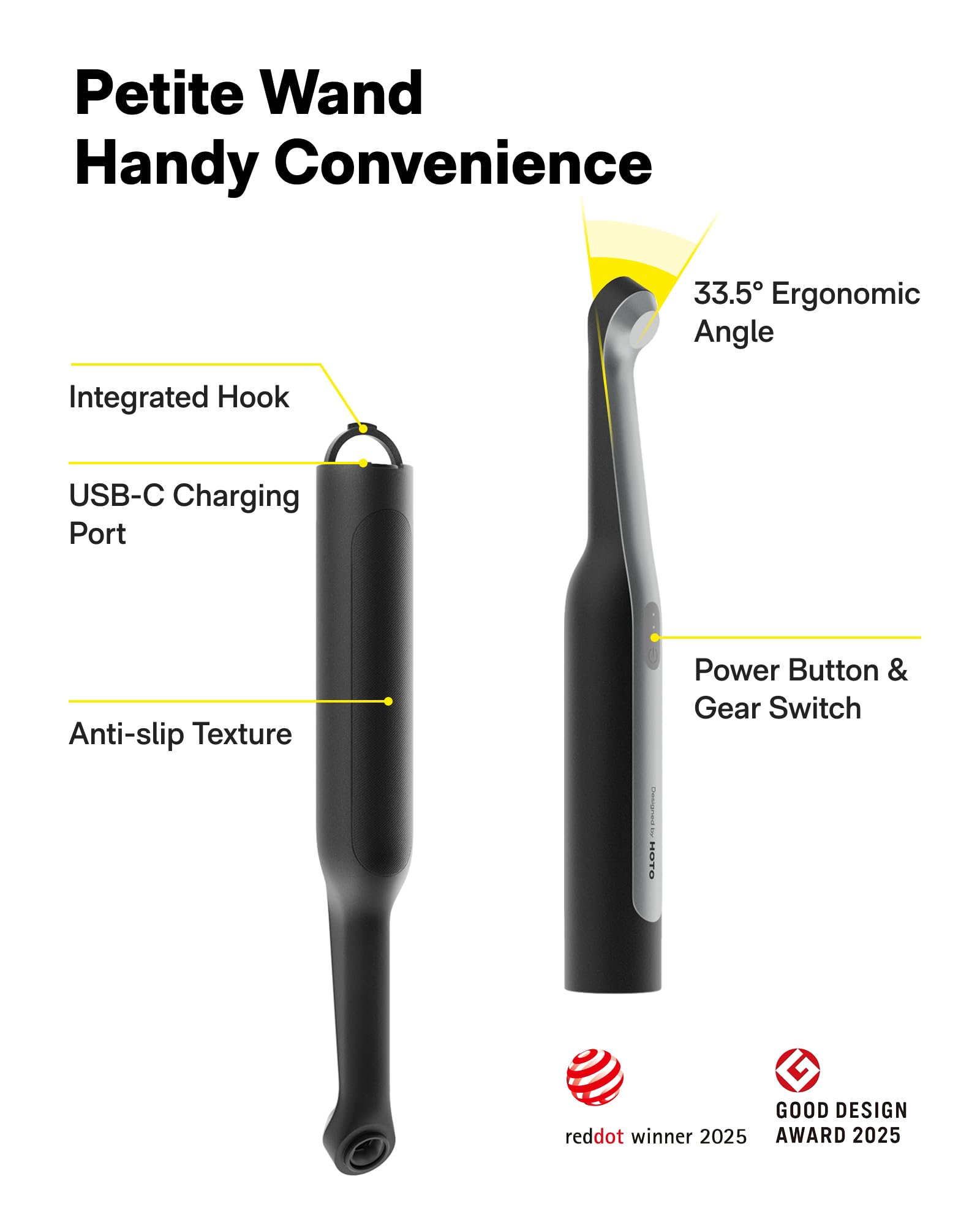 HOTO Wand bundle includes multiple heads and a Type-C charger.