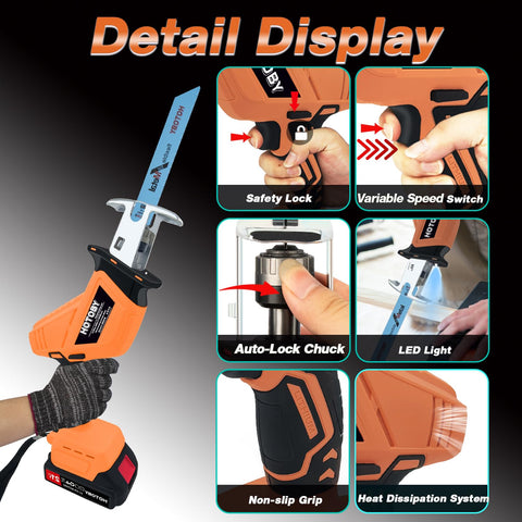 Hotoby reciprocating saw LED work light improves visibility in dim spaces