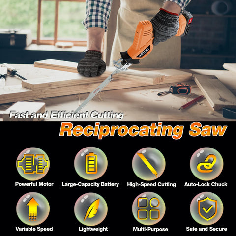 Hotoby reciprocating saw tool-free blade change speeds up setup and task switching