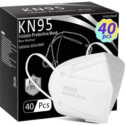 Hotodeal KN95 mask 40-pack, 5-layer filtration for daily protection.