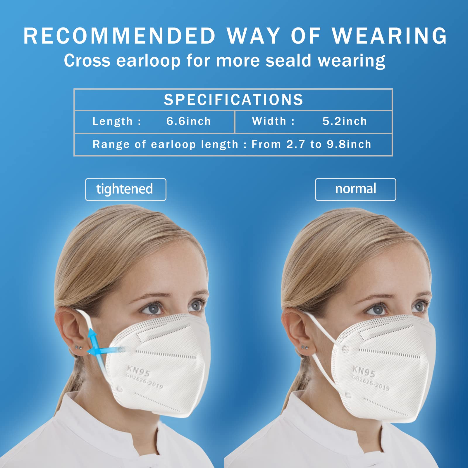 Hotodeal KN95 mask being worn with a snug fit.