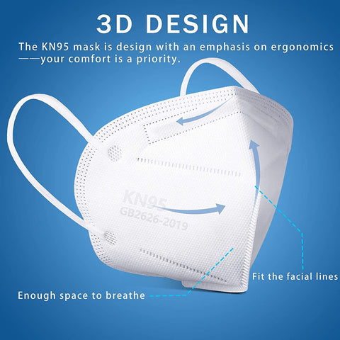 Hotodeal KN95 mask front view with nose clip for secure seal.