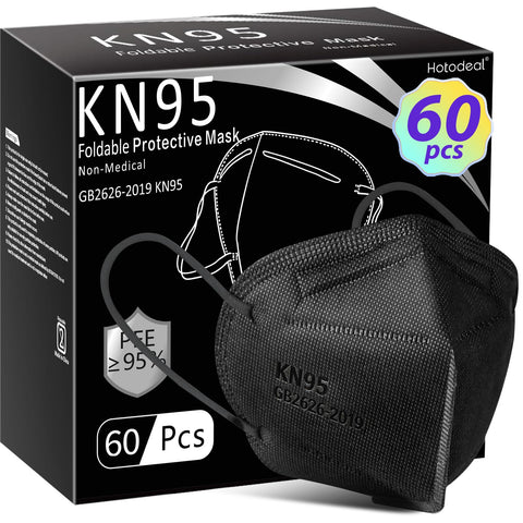 Hotodeal KN95 mask pack 60-pcs provides portable protection for daily use.