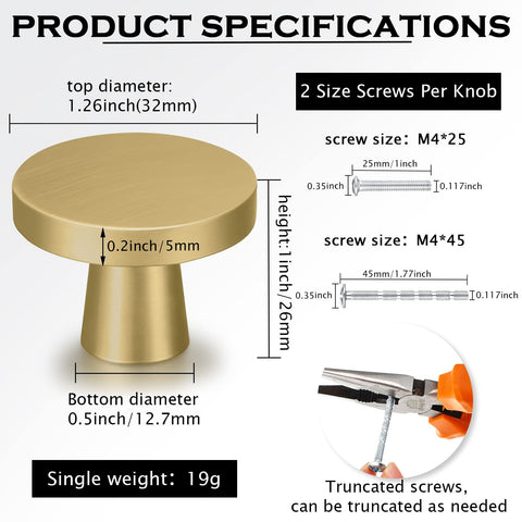 Hotop 30-pack gold cabinet knobs display; ideal for quick furniture refresh.