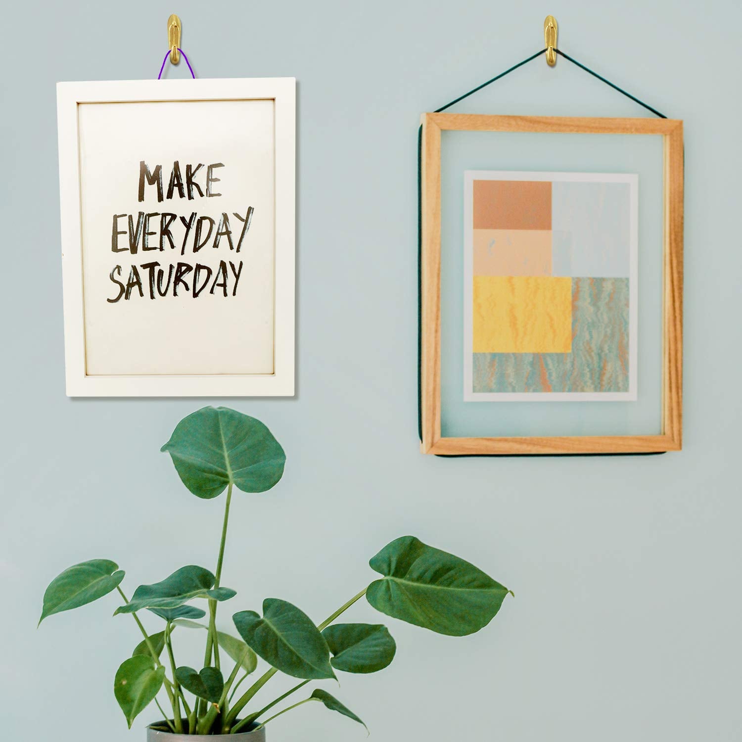 Hotop zinc alloy picture hooks are durable and reusable for lightweight decor.