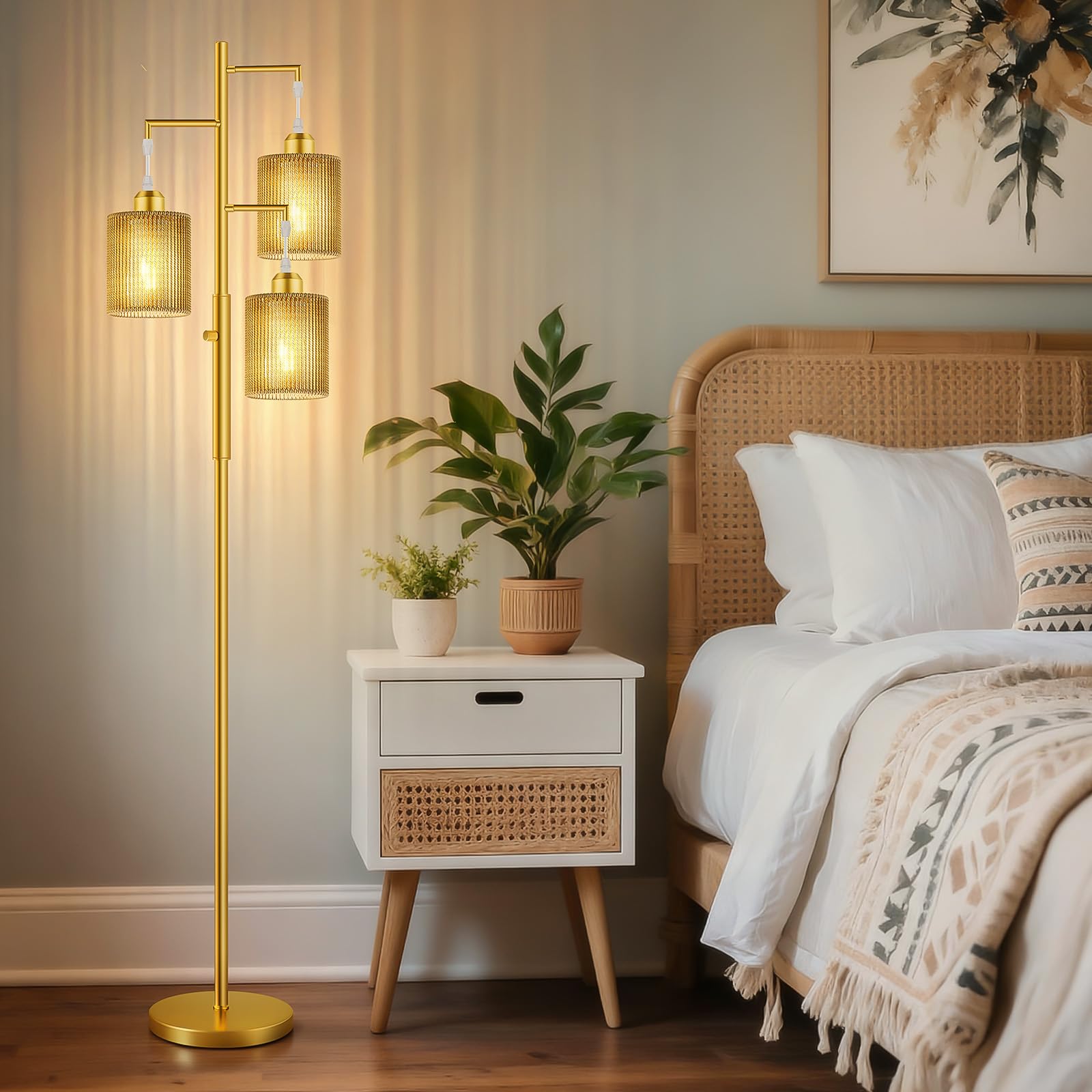 Hotsonic 72in tall lamp in a living room setup complements seating and decor.