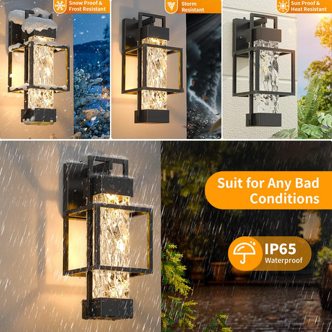 Hotsonic included bulbs provide warm 2700K illumination outdoors