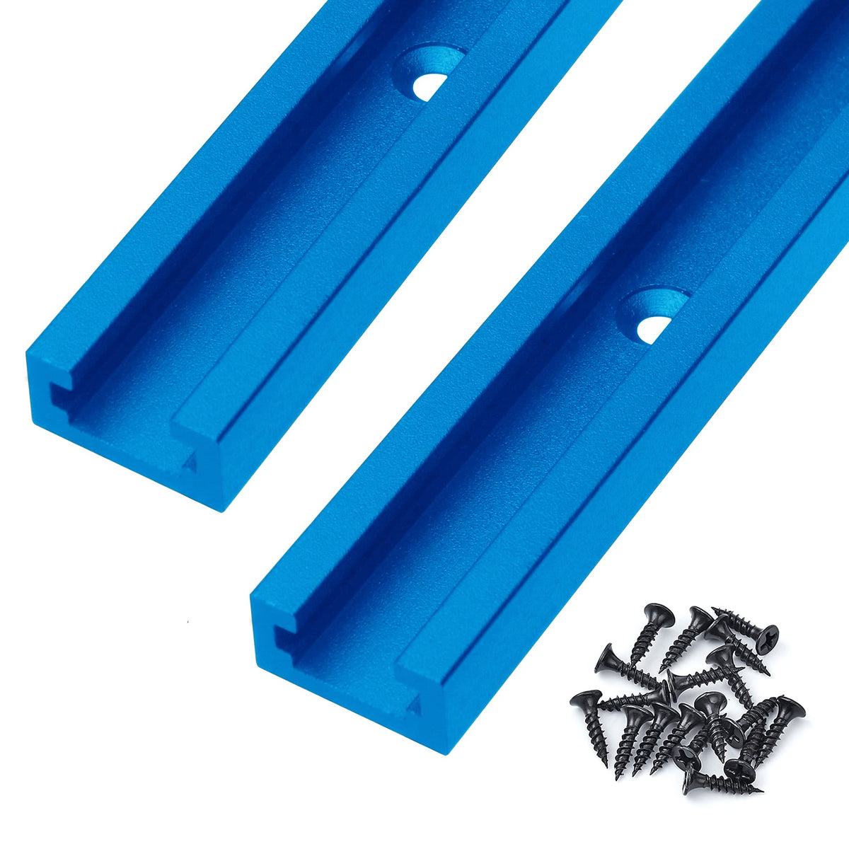 HOTTARGET 36-inch blue T-Track with double-cut profile for precise alignment