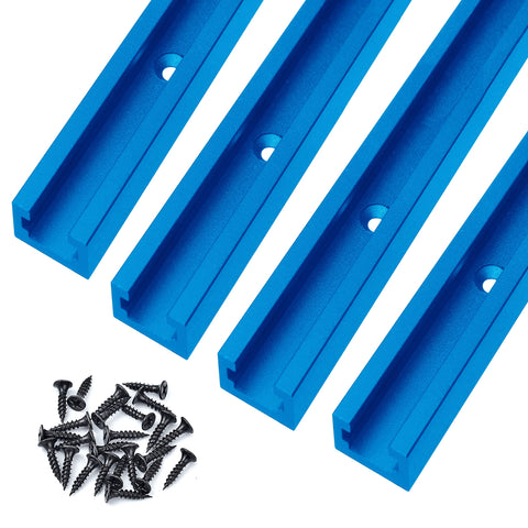 HOTTARGET 24-inch blue T-Track front view for precise bench clamping.
