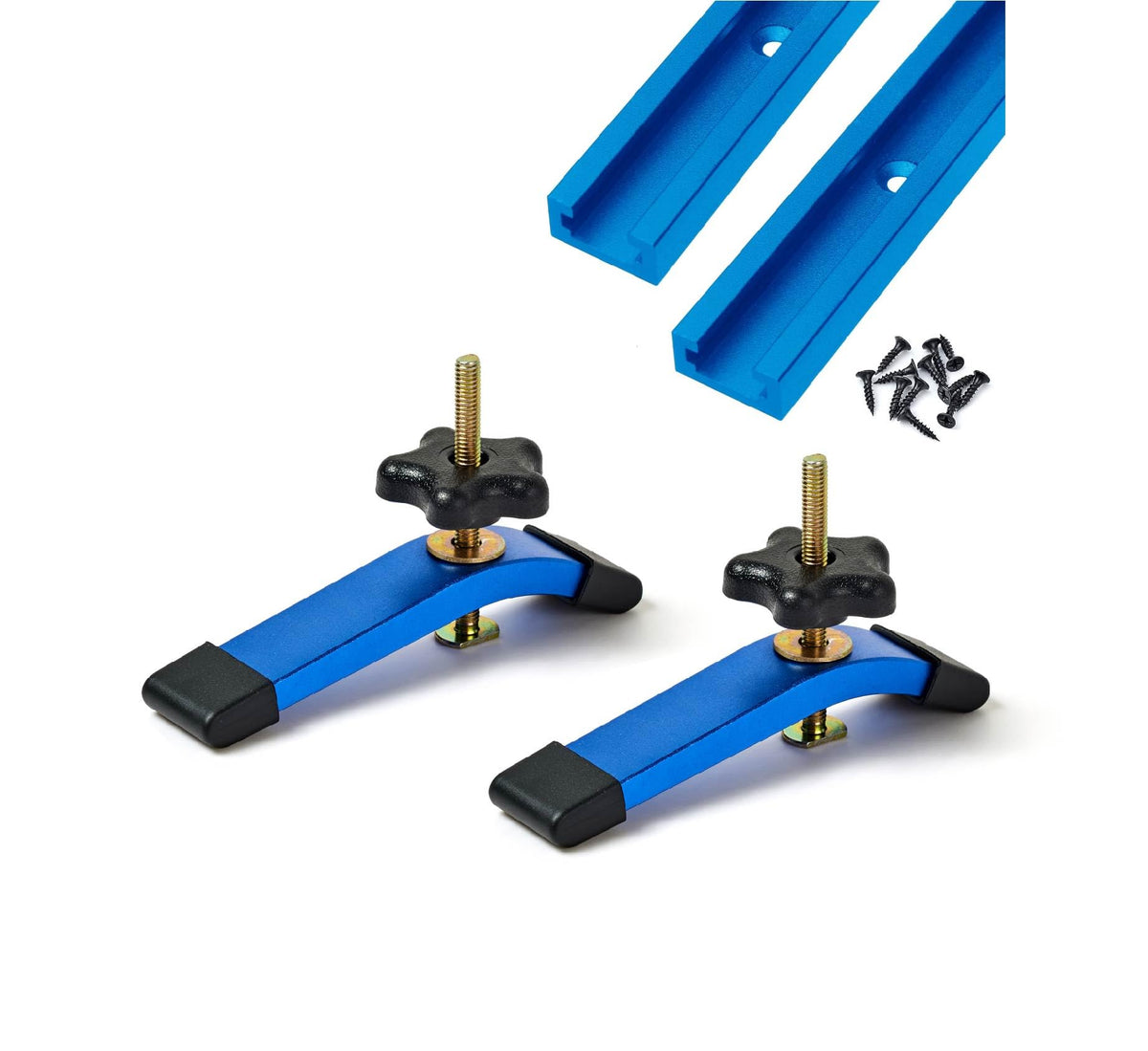 HOTTARGET blue aluminum 24-inch T-track for precise workholding.