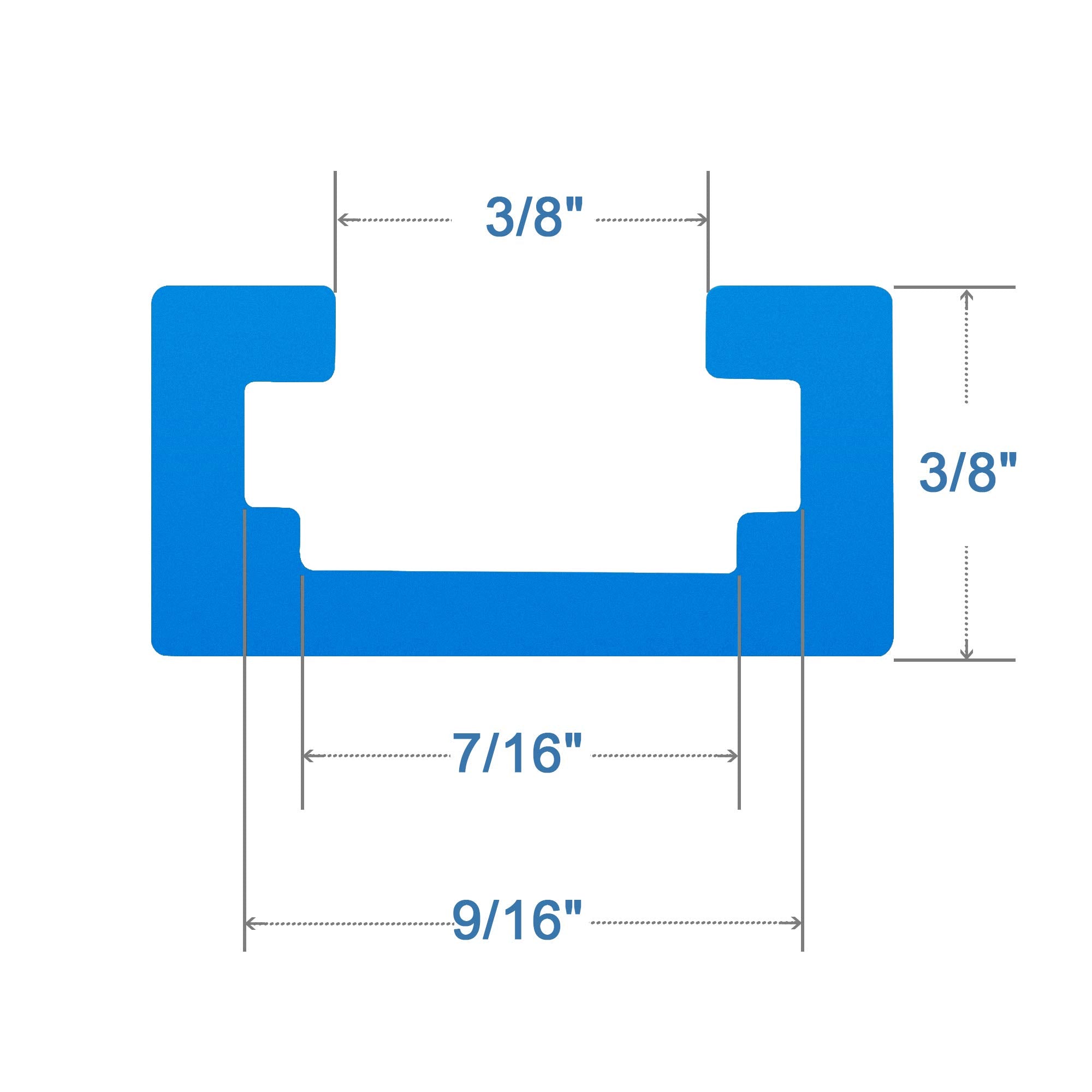 HOTTARGET blue anodized surface on T-track for durability and corrosion resistance