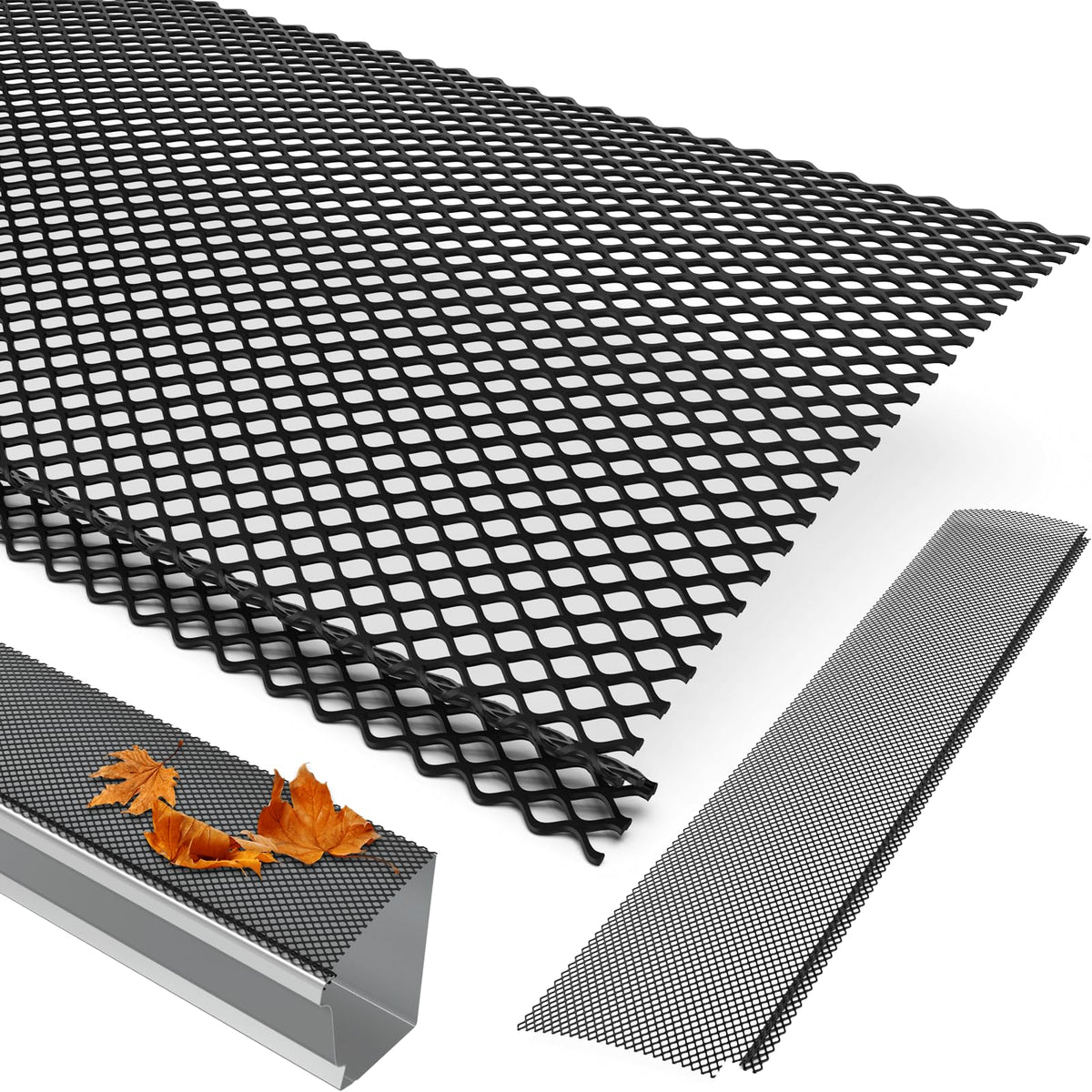 HOTYELL lock-in gutter guard installed on a roof, protecting against debris