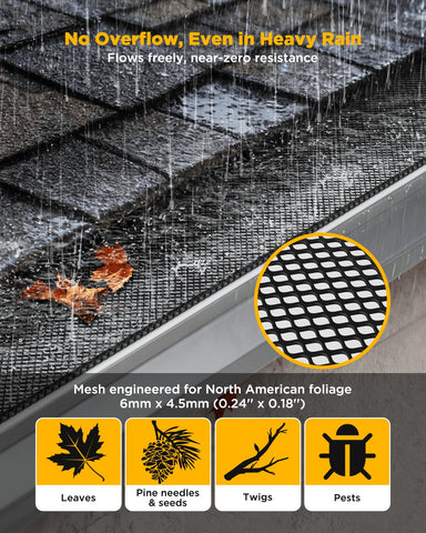 HOTYELL gutter guard snap-in design shown during installation for easy maintenance
