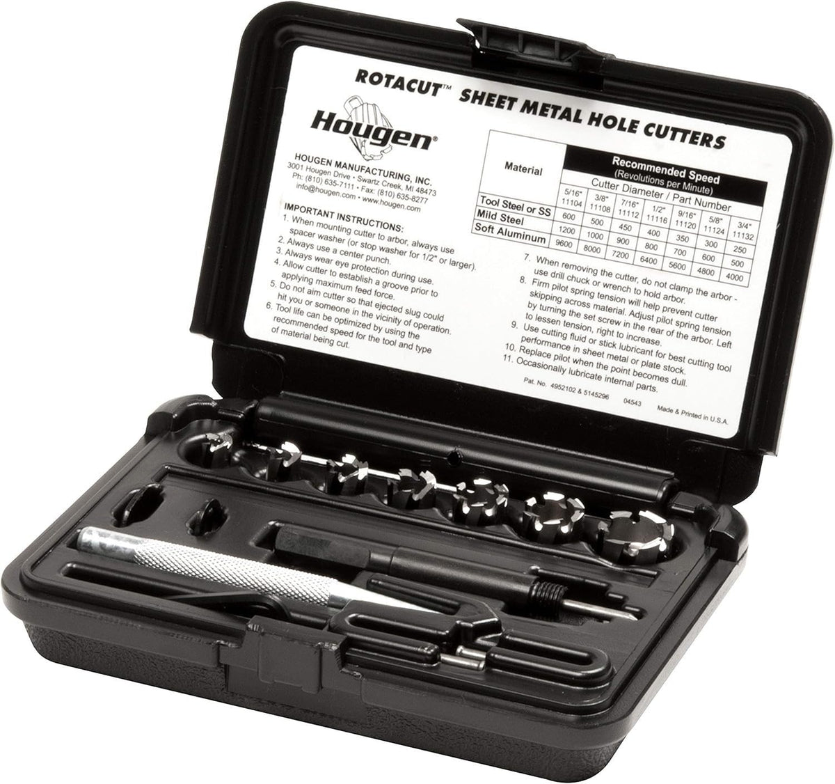 Hougen RotaCut fractional hole cutter kit in use for precise mounting holes.