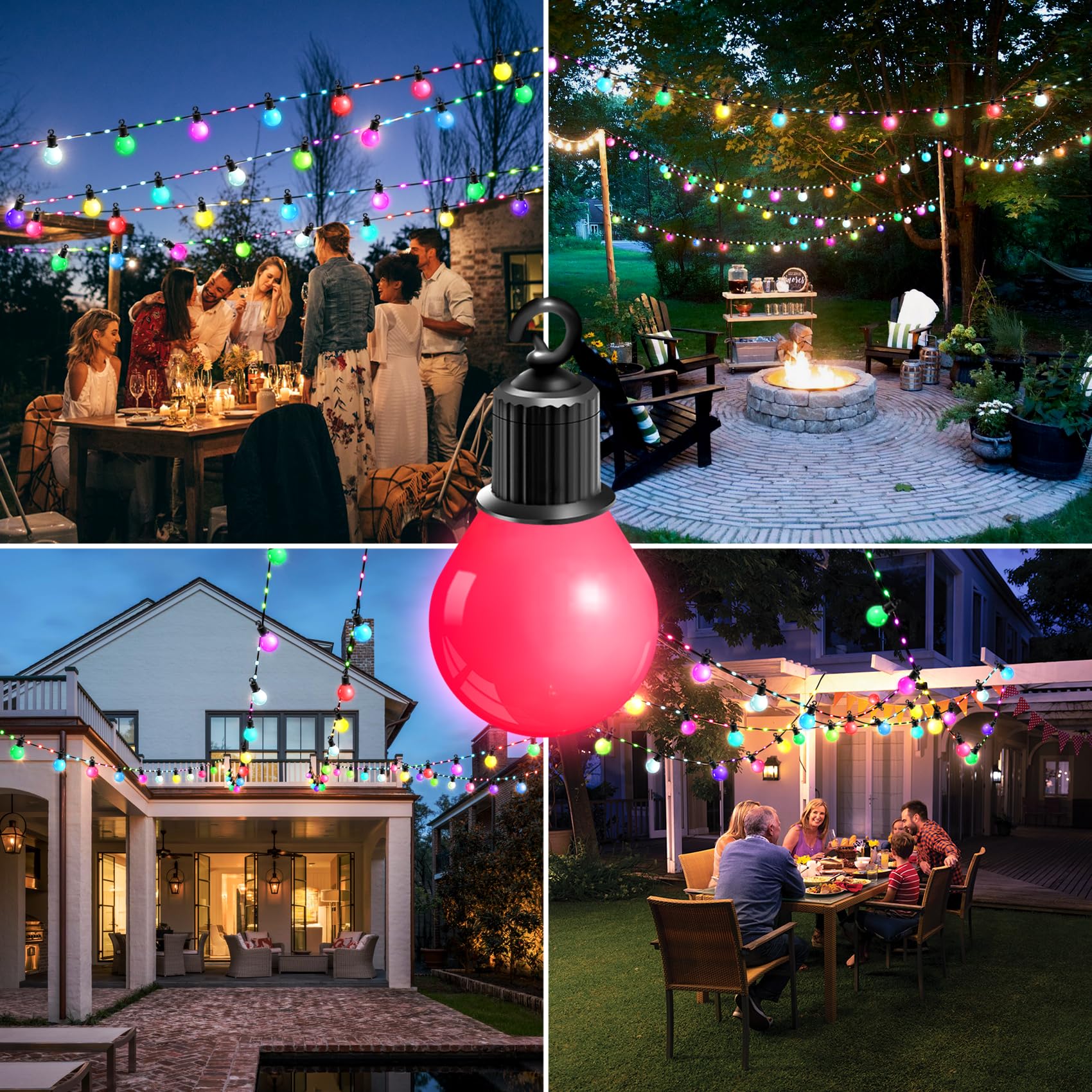 HOUHUI music sync mode enhances party lighting.