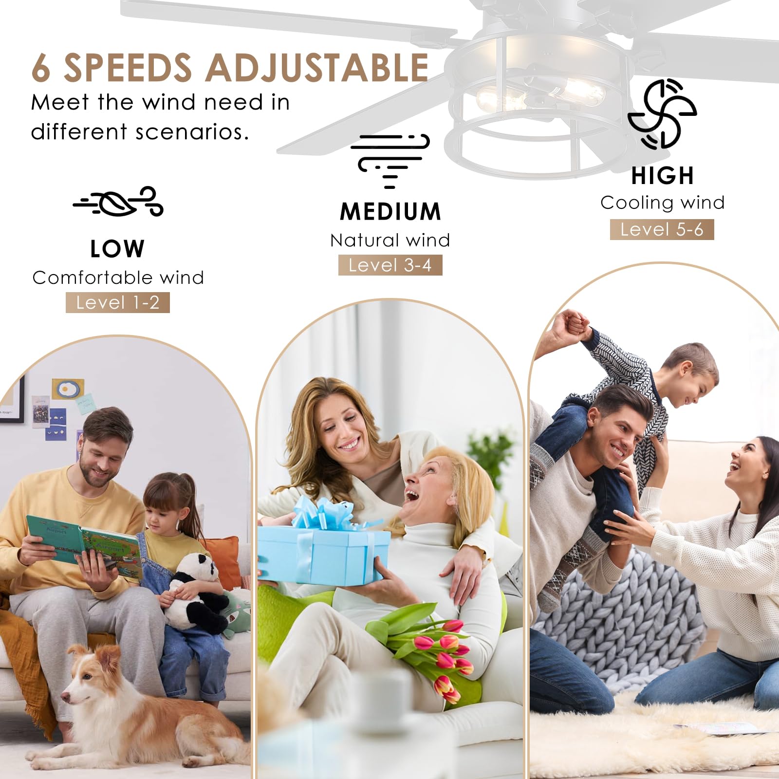Hounberi dual-finish blades offer modern and rustic vibes with balanced airflow
