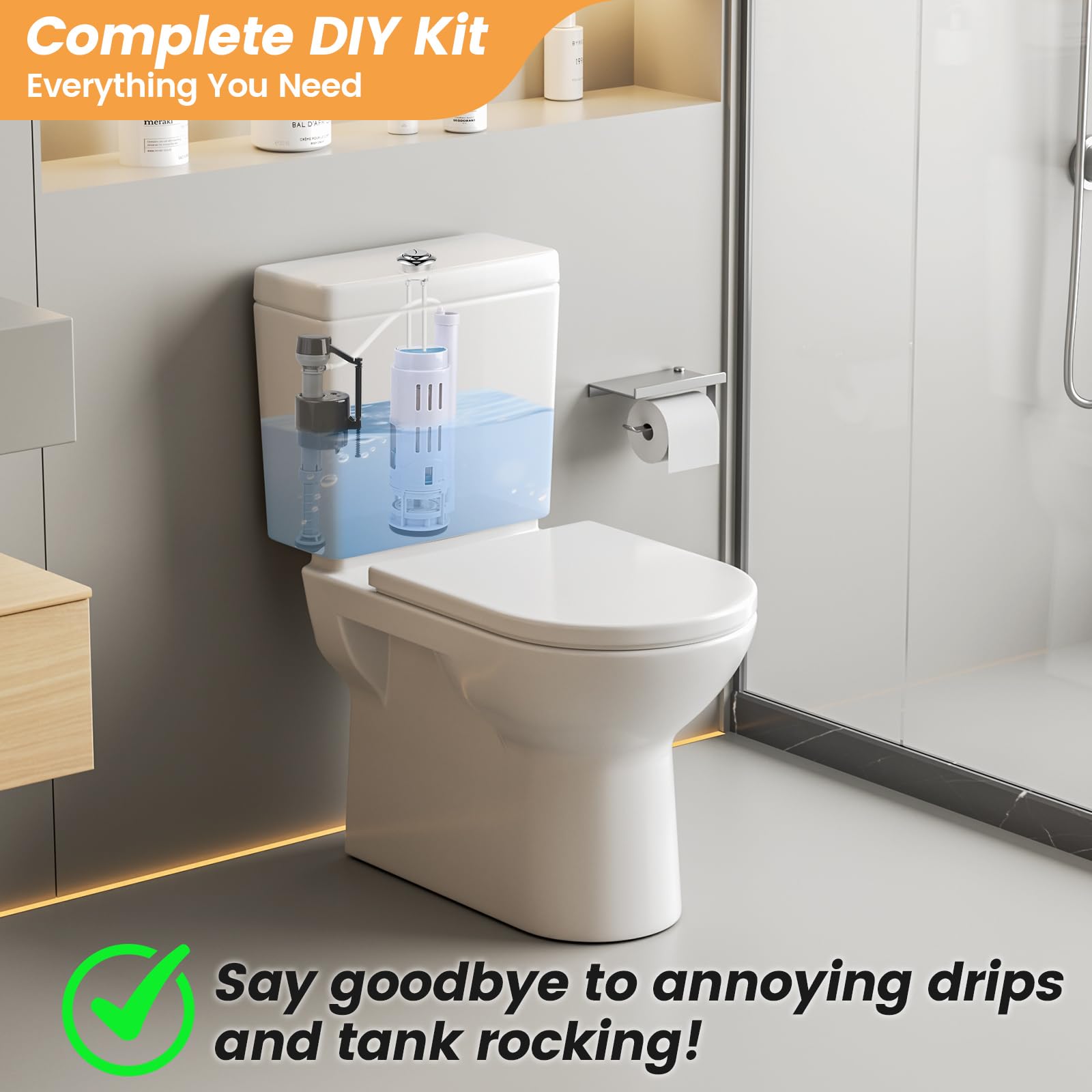 Houpeoro push-button accessory for toilet ensures smooth actuation and quick flush option