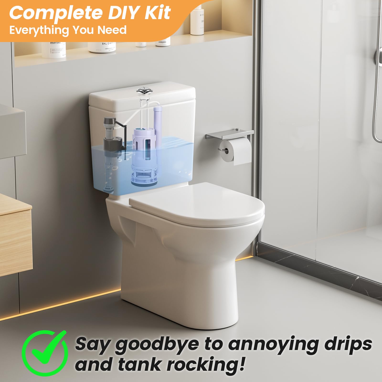 Houpeoro push-button component provides quick, responsive toilet operation