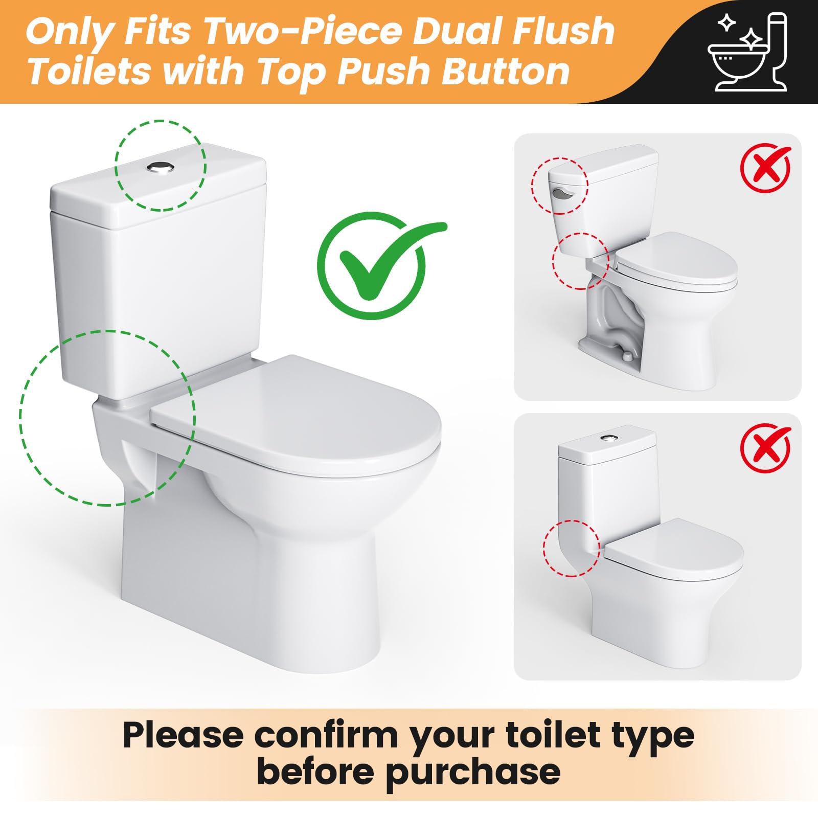 Houpeoro tank-to-bowl gasket delivers a tight seal and reduced wobble