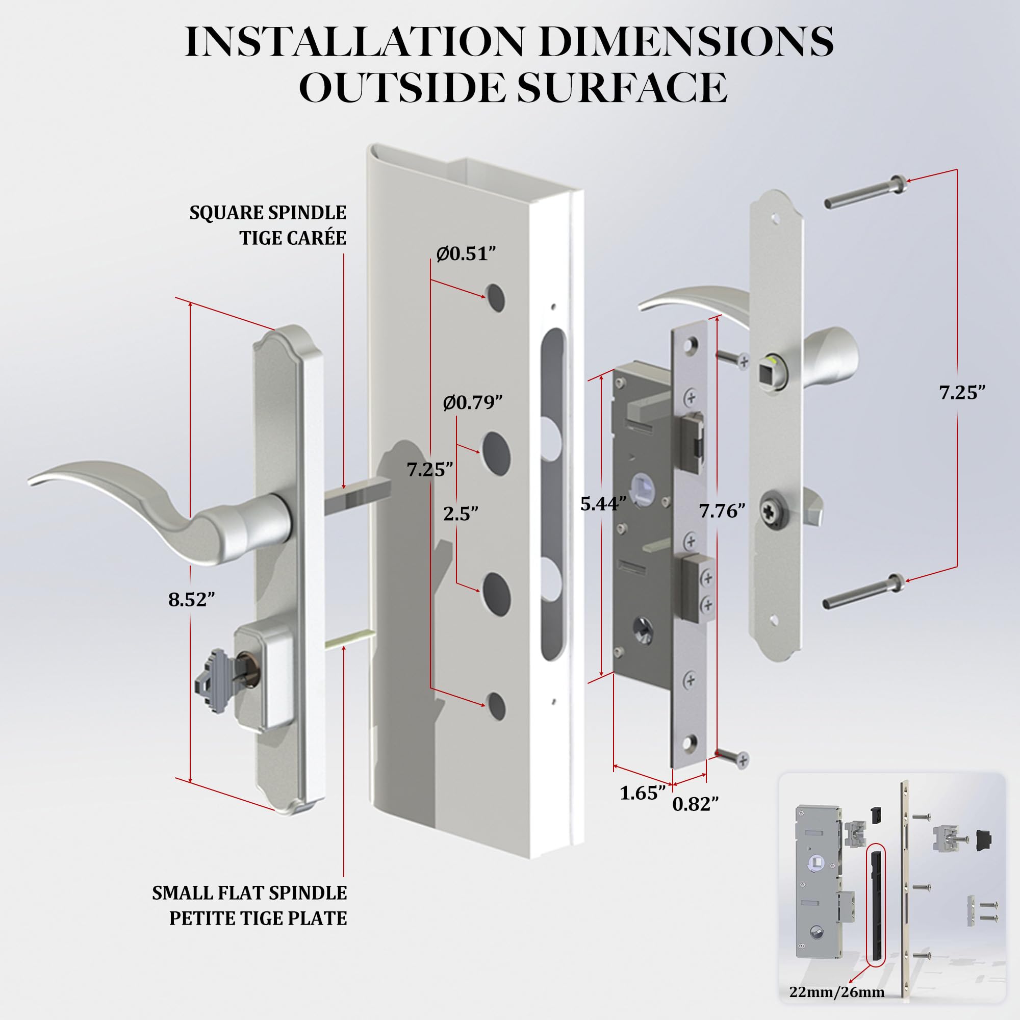 House Guard anti-drop device keeps handle secure during use.