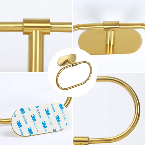 Adhesive towel holder without drilling suited for quick bathroom refreshes.