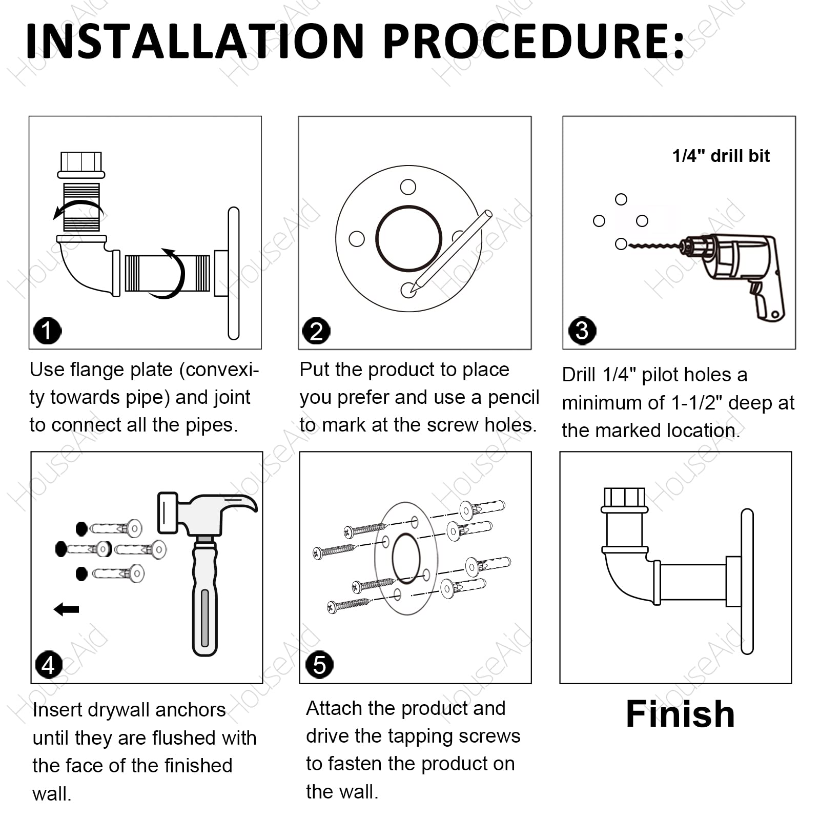 HouseAid multi-use hook for keys, robes, and more with durable metal support