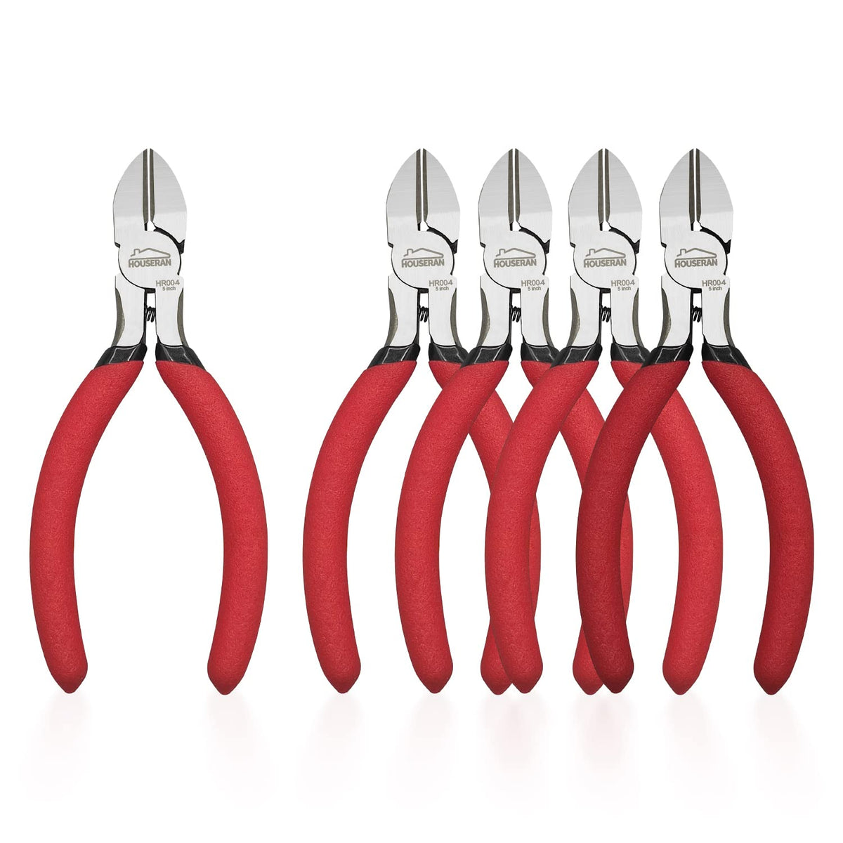 HOUSERAN 5 inch wire cutters front angle for precise craft cutting.