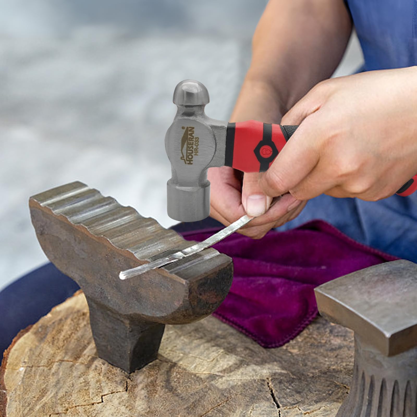 HOUSERAN 45 steel head delivers consistent impact for shaping and riveting tasks