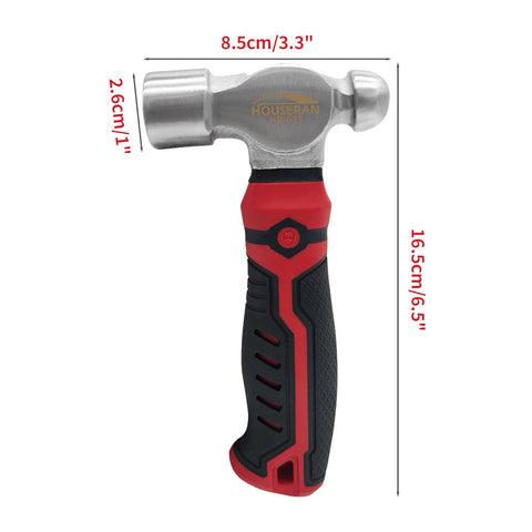 HOUSERAN ball peen hammer 13oz rubber handle for comfortable grip and reduced fatigue
