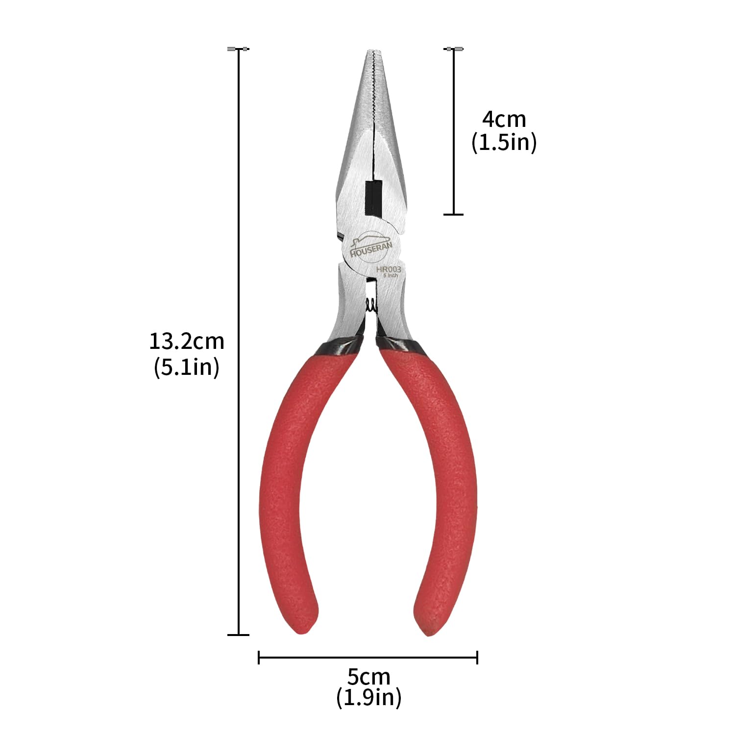 HOUSERAN long nose pliers with side cutter for clean cuts and bends.