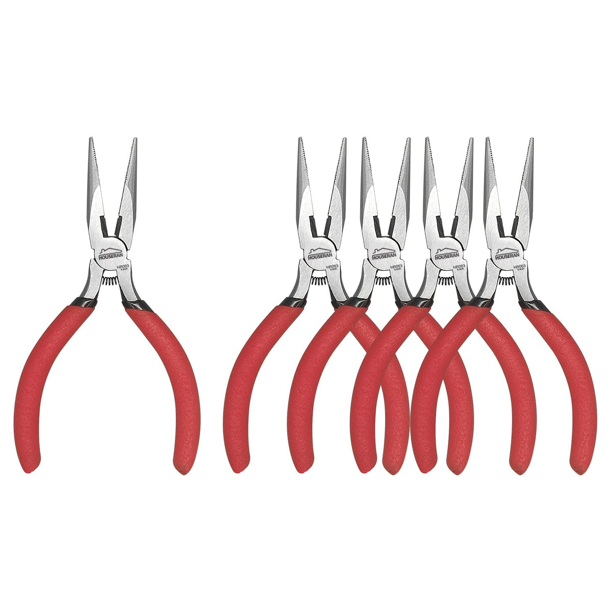 HOUSERAN needle nose pliers provide precise reach for tight spaces.