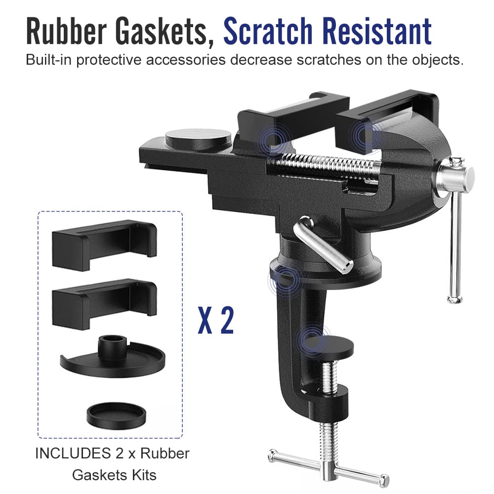 Housolution 300kg clamping-force holds materials firmly for drilling and filing.