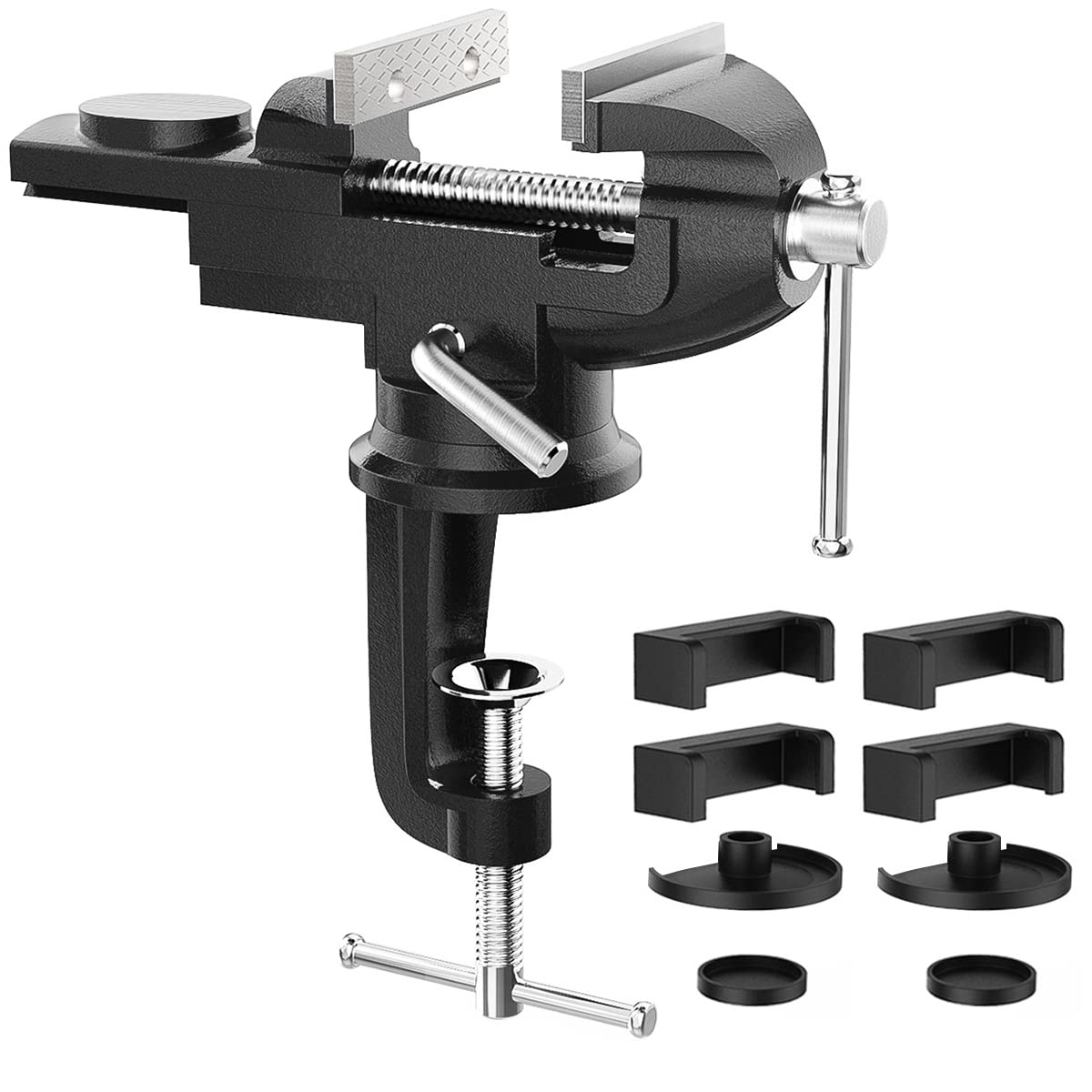 Housolution 3in universal swivel-base vise ready for secure clamping on any bench.