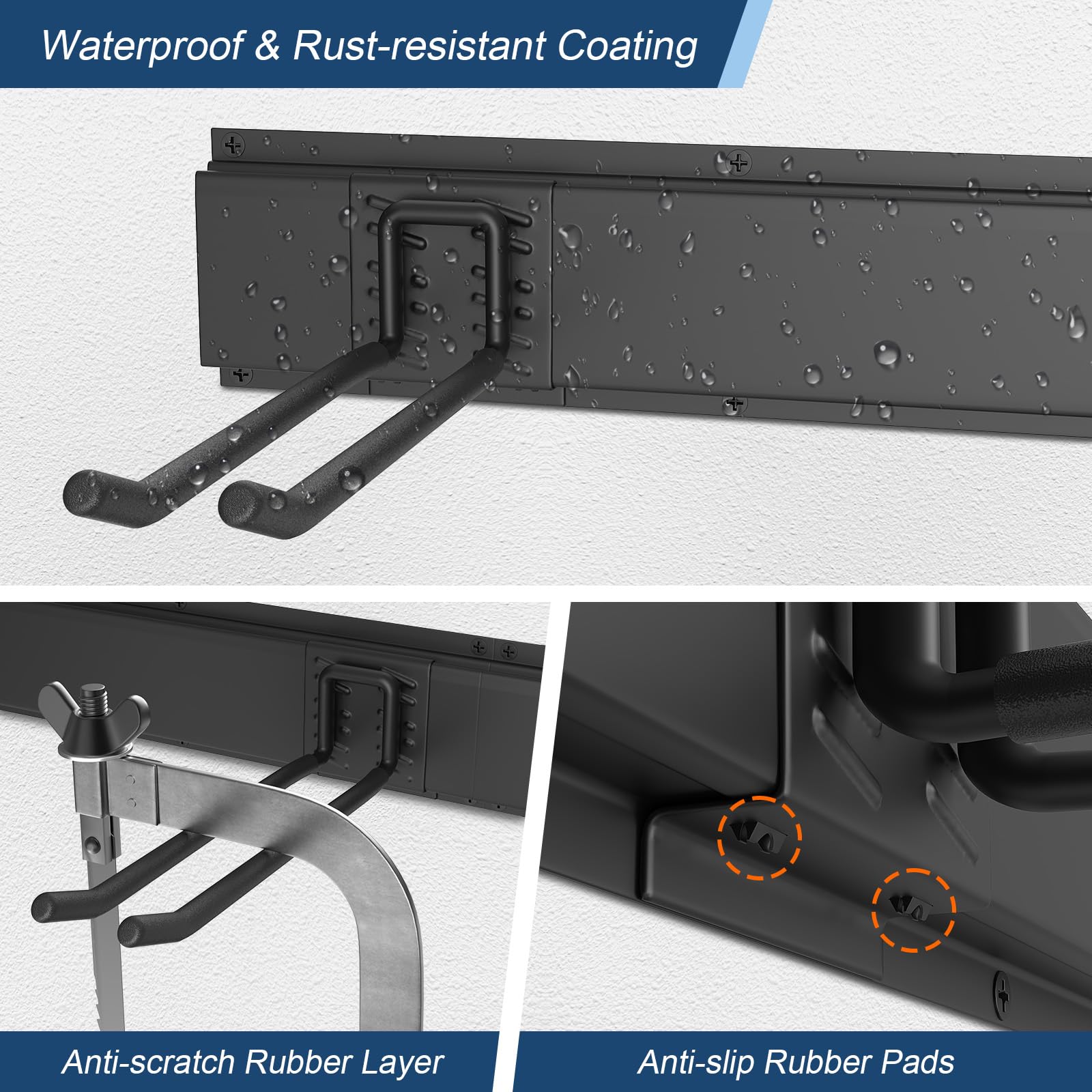 Housolution 96-inch track can be segmented or extended to fit storage needs.