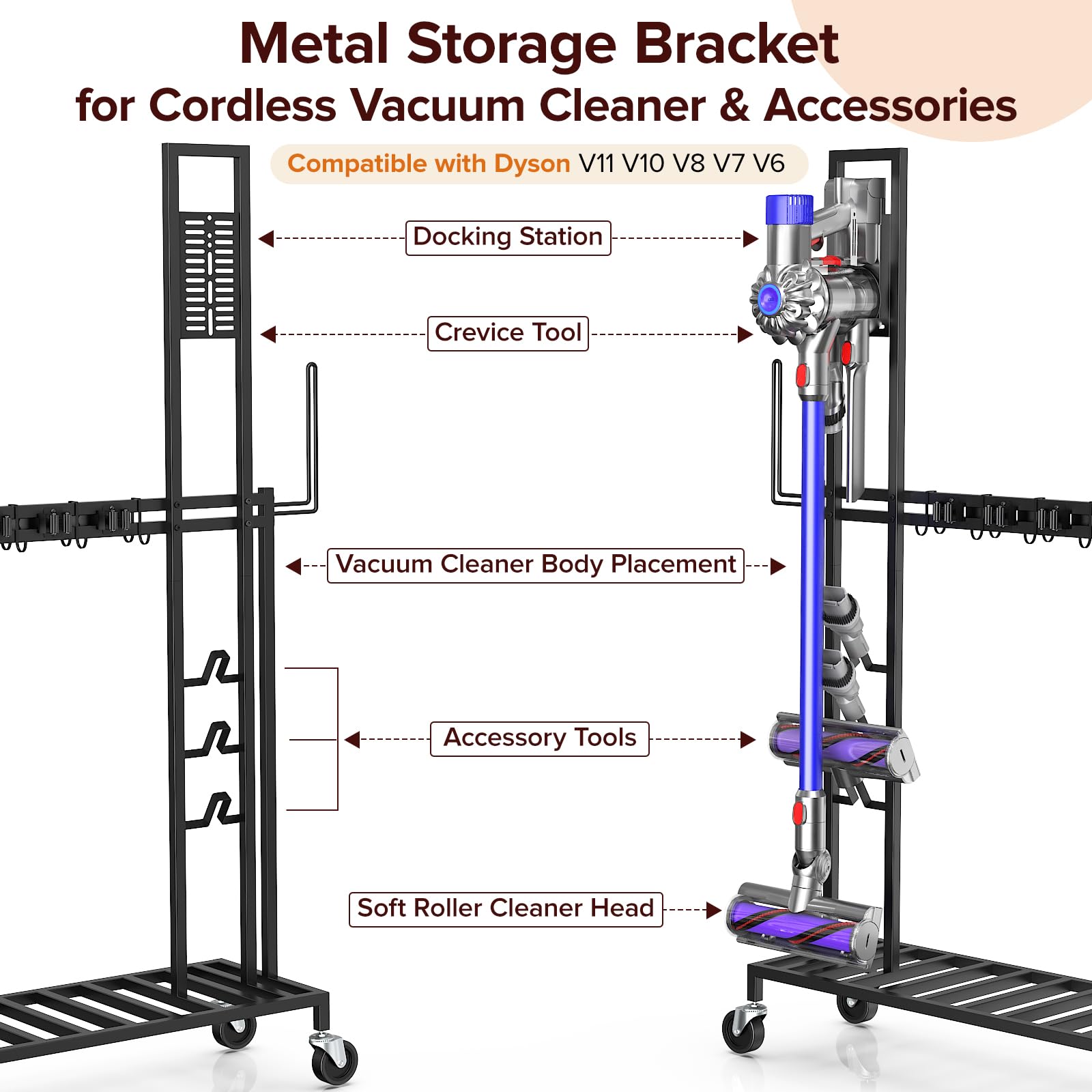 Housolution cart six wheels with brakes enabling smooth, secure movement