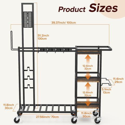 Housolution cart carbon steel frame highlighting durable construction