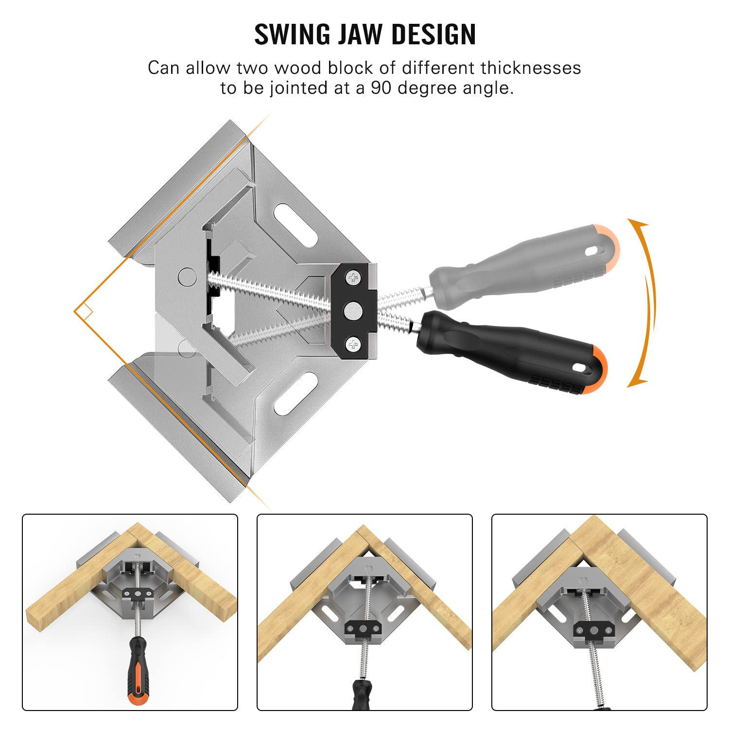 Housolution ergonomic rubber-handle clamp providing a secure grip